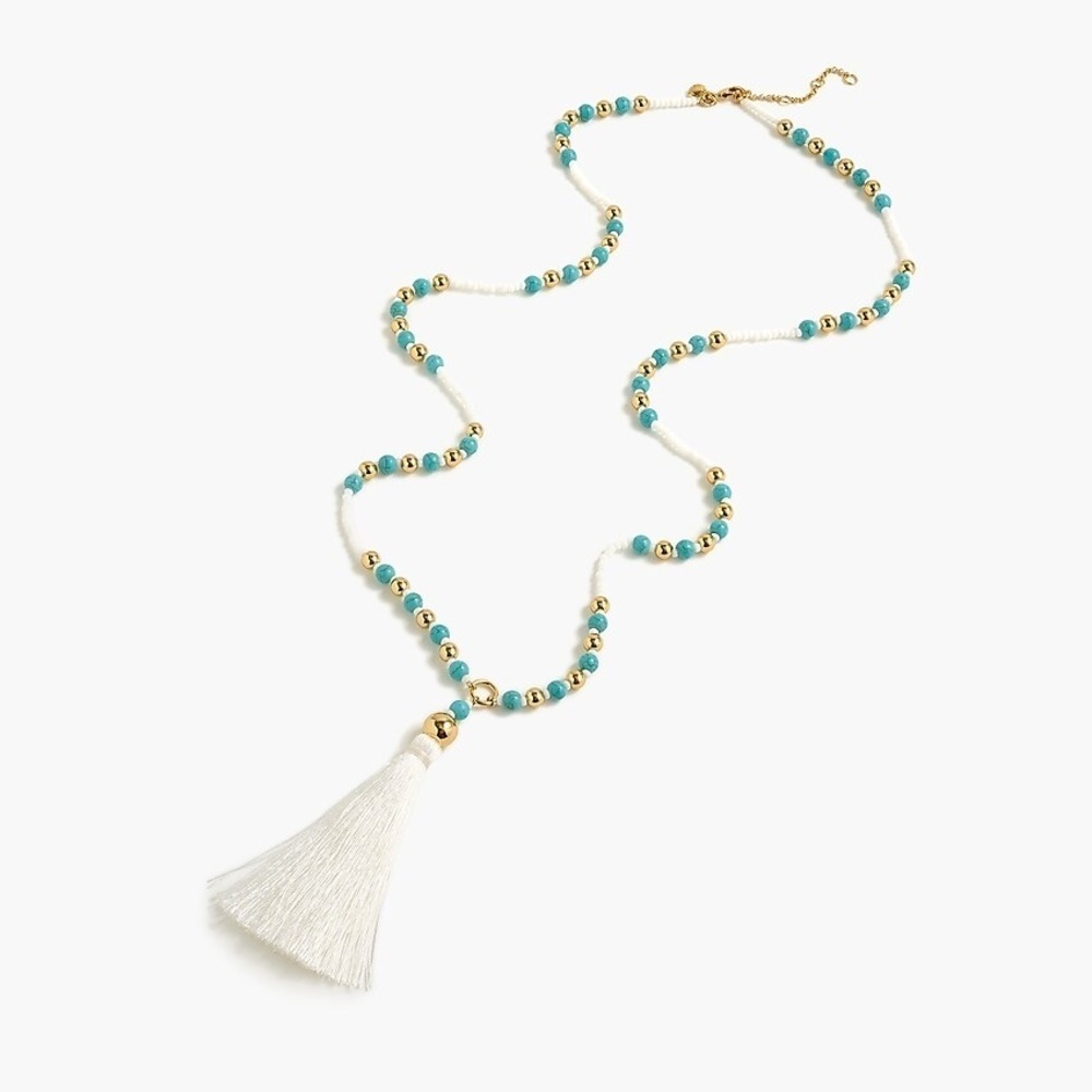 NWT ⛱️🔥J.Crew - Turquoise Beaded Tassel Necklace - OS